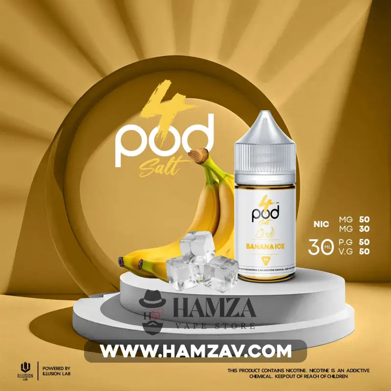 4 Pod Saltnic Banana Ice - فور بود سولت موز ايس Egyptian Liquid