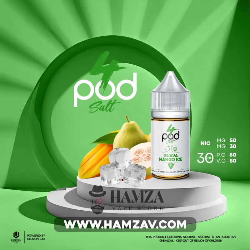4 Pod Saltnic Guava Mango Ice - فور بود سولت جوافة مانجو ايس Egyptian Liquid