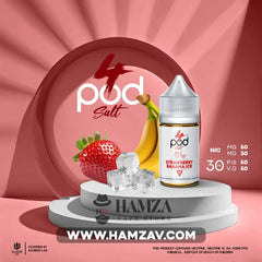 4 Pod Saltnic Strawberry Banana Ice - فور بود سولت فراولة موز ايس Egyptian Liquid