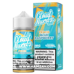 Cloud Nurdz Blue Raspberry Peach Iced - Premium Liquid