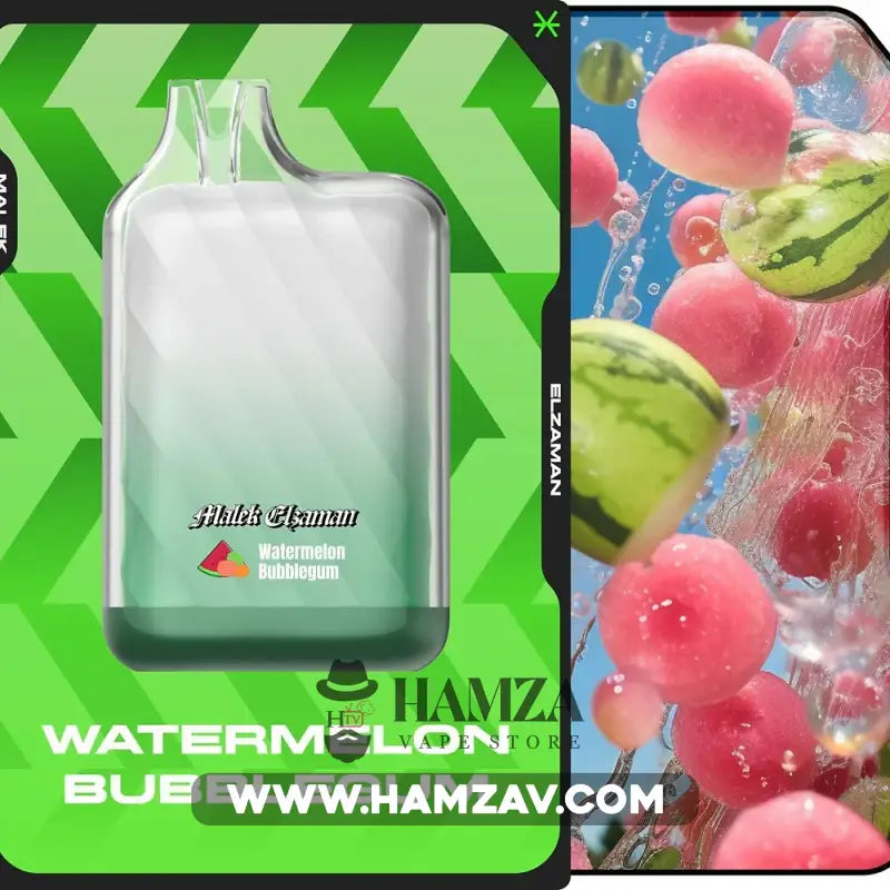 Malek El Zaman Disposable 10000 Puffs Watermelon Bubblegum - ملك الزمان ديسبوزابل لبان بطيخ