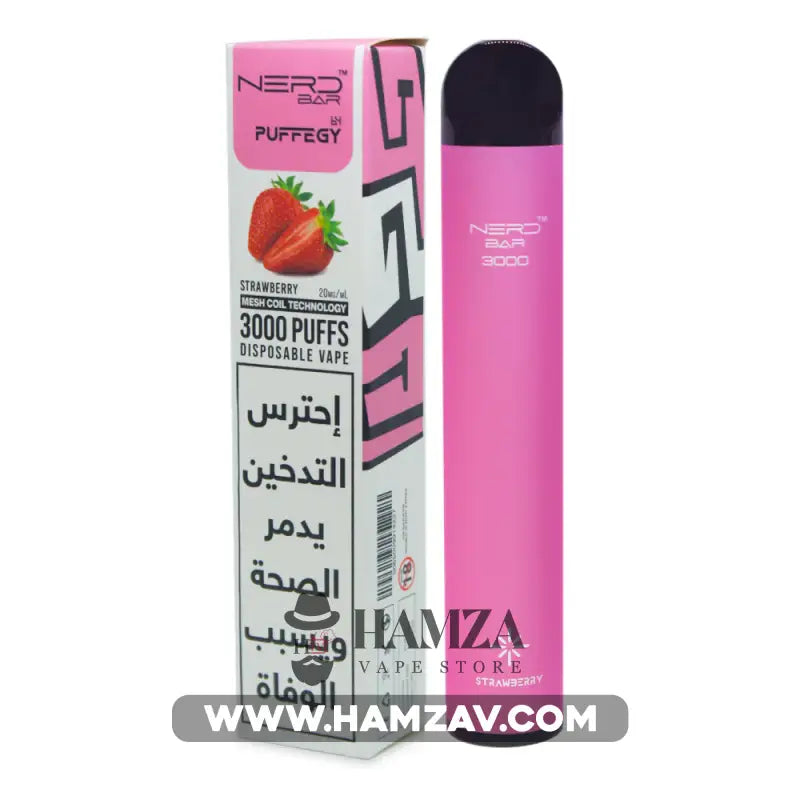 Nerd Bar Disposable 3000 Puffs Strawberry - HTV - Hamza The Vaper Nerd Bar Disposable 3000 Puffs Strawberry - HTV - Hamza The Vaper