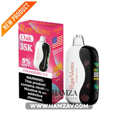 Ripe Vapes Oak Disposable up to 35000 Puff Strawberry ice - رايب فيب أوك ديسبوزابل 35000 باف فراولة أيس - 35000 / 2%