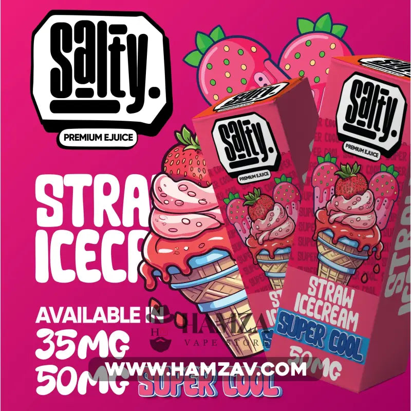 Salty Super Cool By Sprinkles SaltNic Straw Ice Cream - سولتي سوبر كوول سبرينكلز سولت ايس كريم فراولة Egyptian Liquid