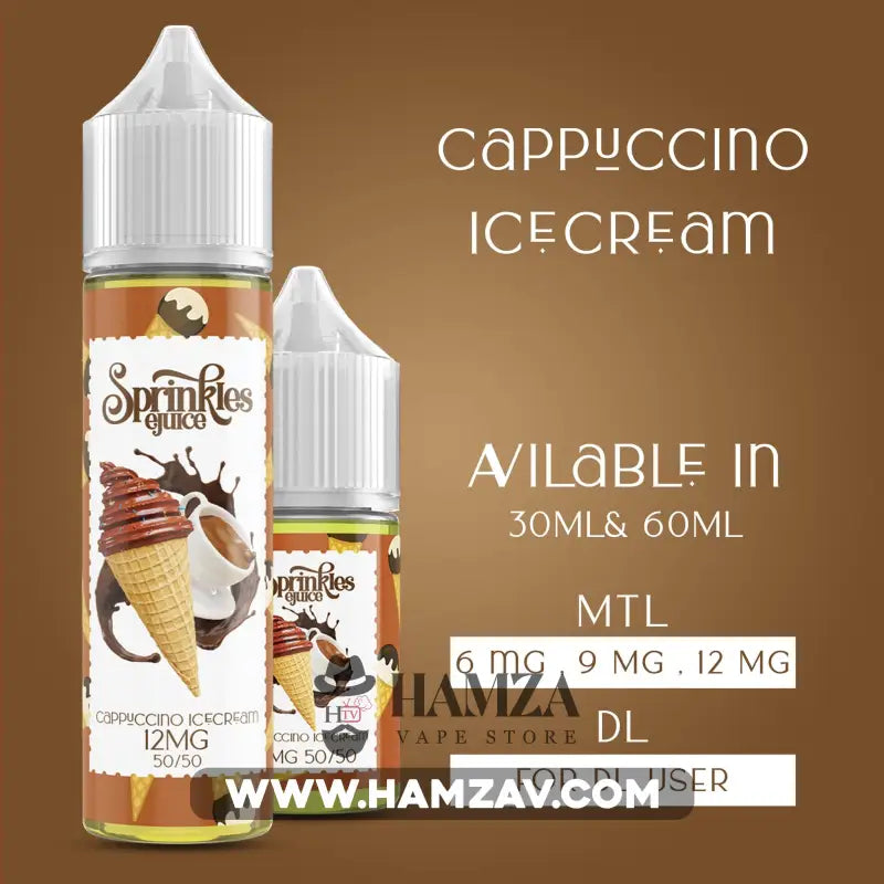 Sprinkles E Juice Cappuccino Ice Cream - سبرينكلز ايس كريم كابوتشينو Egyptian Liquid
