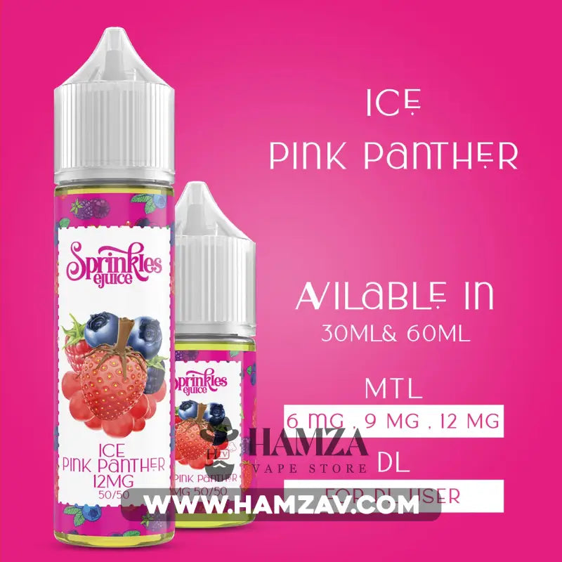 Sprinkles E Juice Ice Pink Panther - سبرينكلز ميكس توت ساقع Mtl (60Ml) / 6Mg Egyptian Liquid