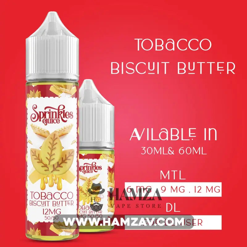 Sprinkles E Juice Tobacco Biscuit Butter - سبرينكلز توباكو بسكويت زبدة Egyptian Liquid