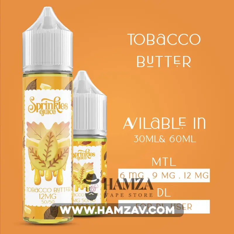 Sprinkles E Juice Tobacco Butter - سبرينكلز توباكو زبدة Egyptian Liquid