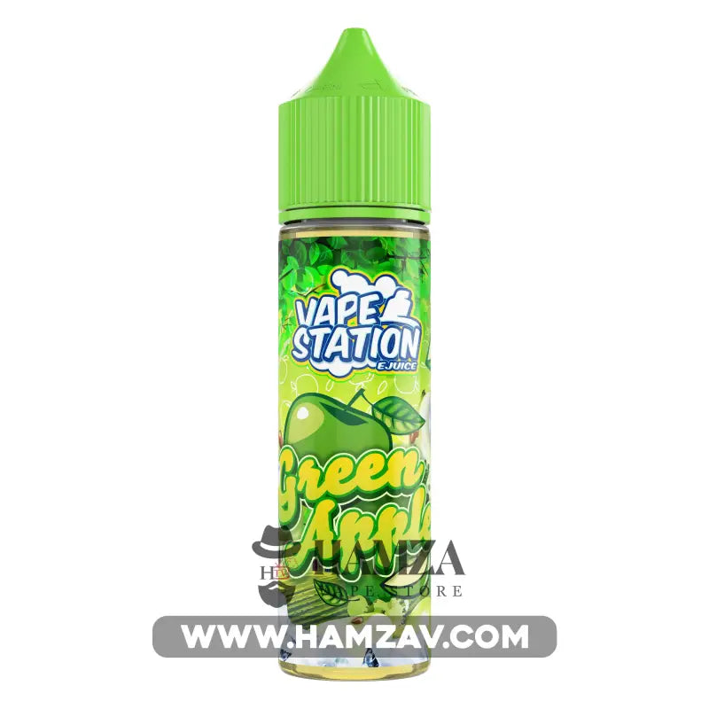 Vape Station Green Apple Ice - فيب ستيشن تفاح اخضر ساقع Dl (60Ml) / 3Mg Egyptian Liquid