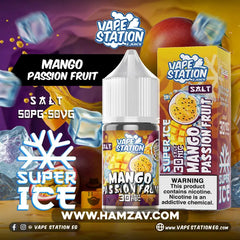 Vape Station SaltNic Super Ice Mango Passion Fruit فيب ستيشن سولت سوبر ايس مانجو باشون فروت.jpg Egyptian Liquid