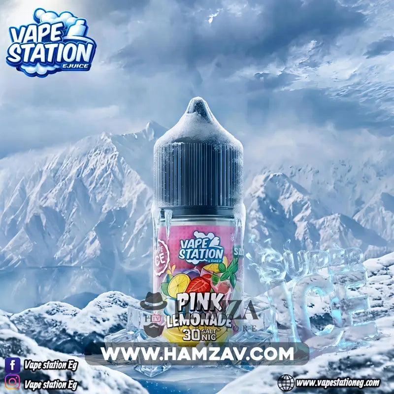 Vape Station SaltNic Super Ice Pink lemonade - فيب ستيشن سولت سوبر ايس بينك ليموناد - Egyptian Liquid
