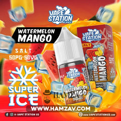 Vape Station Saltnic Super Ice Watermelon Mango - فيب ستيشن سولت سوبر ايس