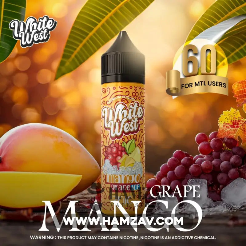 White West E Liquid Mango Grape Ice - وايت ويست مانجو عنب ساقع Egyptian