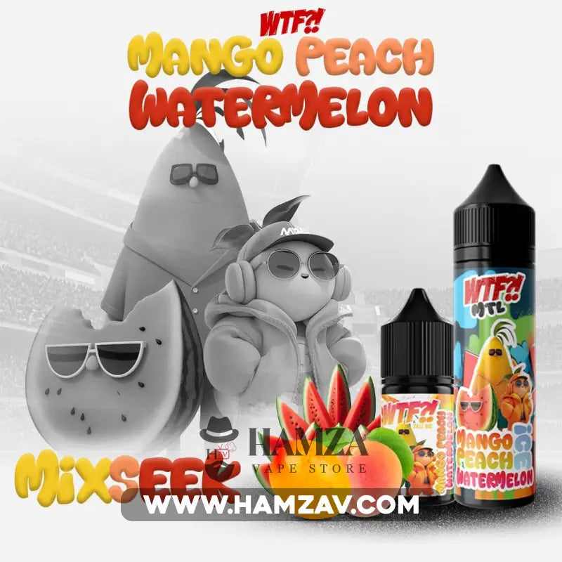 Wtf E Juice Mango Peach Watermelon - وت ذا فك مانجو خوخ بطيخ Egyptian Liquid