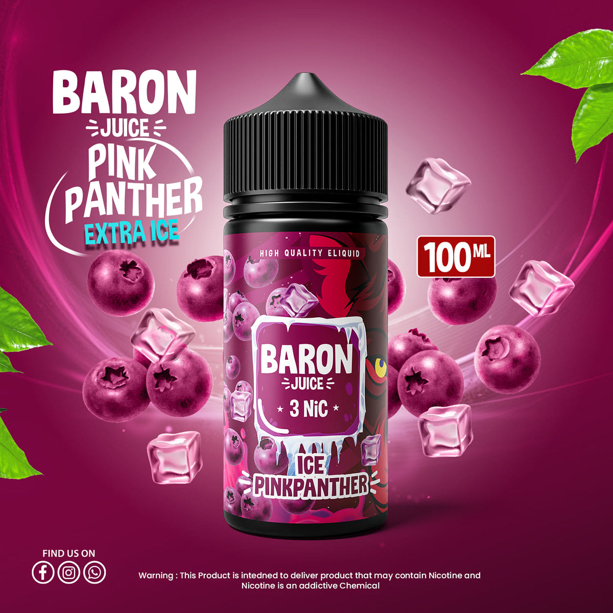 Baron Juice Ice Pink Panther -  بارون بينك بانثر ساقع