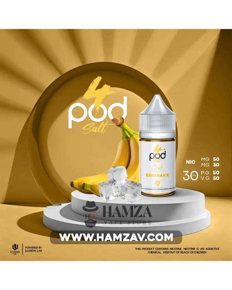 4 Pod Saltnic Banana Ice - فور بود سولت موز ايس Egyptian Liquid