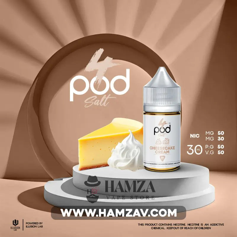 4 Pod Saltnic Cheesecake Cream - فور بود سولت تشيز كيك كريمة Egyptian Liquid