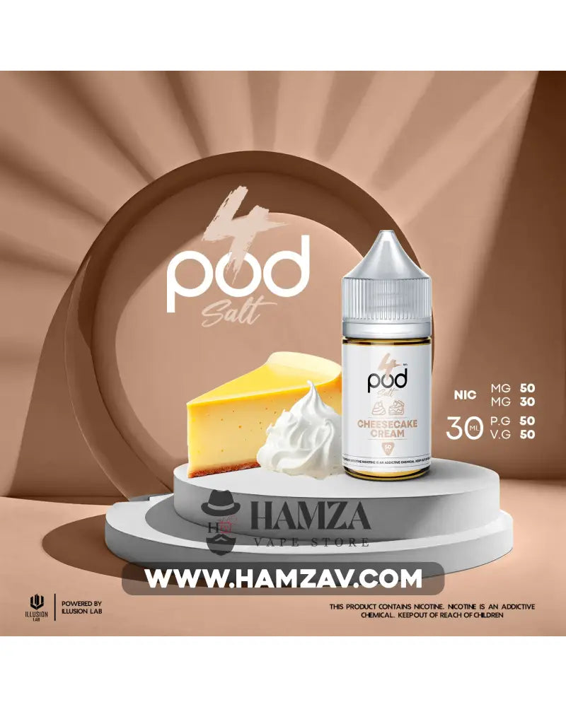 4 Pod Saltnic Cheesecake Cream - فور بود سولت تشيز كيك كريمة Egyptian Liquid