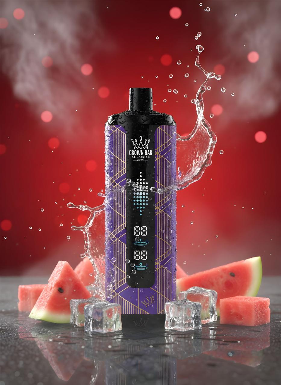 Crown Bar Al Fakher Mega Max 40K Puff Lush Ice - كراون بار الفاخر ميجا ماكس 40 ألف بف بطيخ أيس