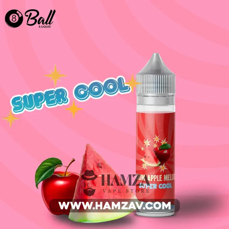 8 Ball Boom apple melon super cool - ايت بول تفاح بطيخ سوبر كول DL (60ml) / 3mg Egyptian Liquid