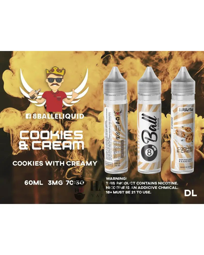 8 Ball Cookies And Cream - Egyptian Liquid