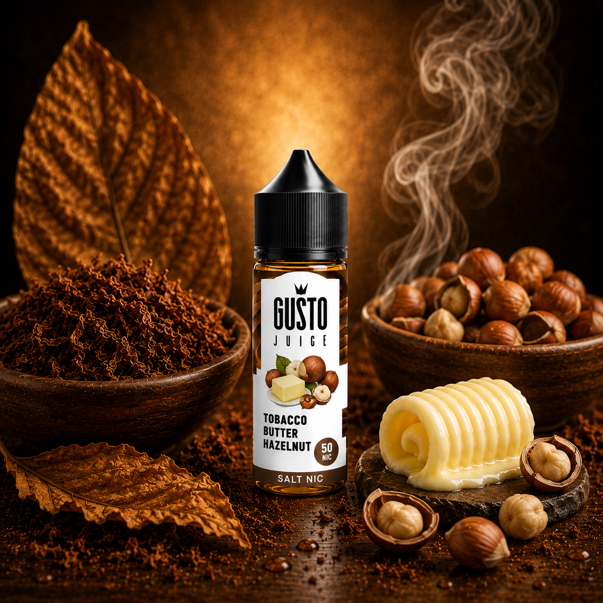 Gusto SaltNic Eliquid Tobacco Butter Hazelnut - جوستو ليكويد سولت نيكوتين توباكو زبدة بندق