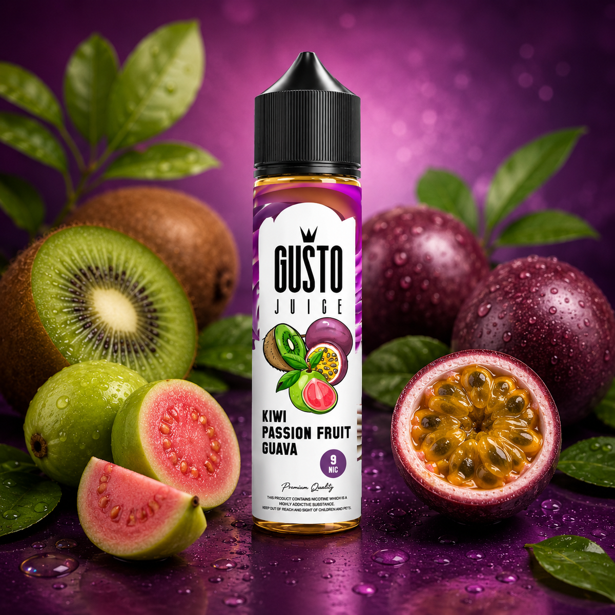 Gusto Eliquid Kiwi PassionFruit Guava - جوستو ليكويد كيوى باشون فروت جوافة