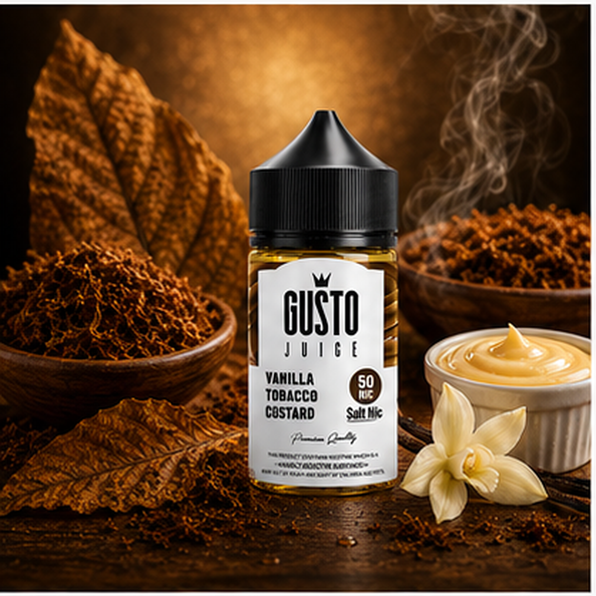 Gusto SaltNic Eliquid Vanilla Custard Tobacco - جوستو ليكويد سولت نيكوتين توباكو فانيليا كاسترد
