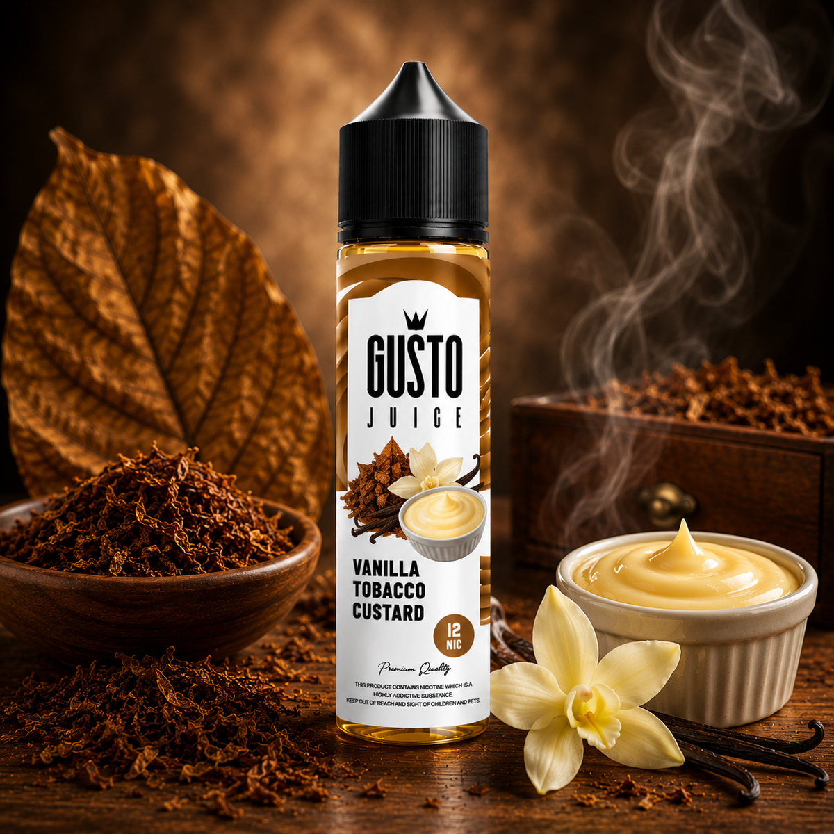 Gusto Eliquid Vanilla Custard Tobacco - جوستو ليكويد فانيليا كاسترد توباكو