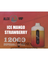 Alex Vap Disposable 12000 Puffs Mango Strawberry Ice - اليكس فاب ديسبوزابل ايس مانجو فراولة