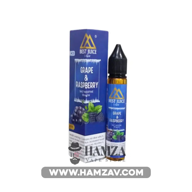 Best Juice Saltnic Iced Grape Raspberry - بيست جوس سولت نيكوتين عنب رازبيري ساقع Premium Liquid
