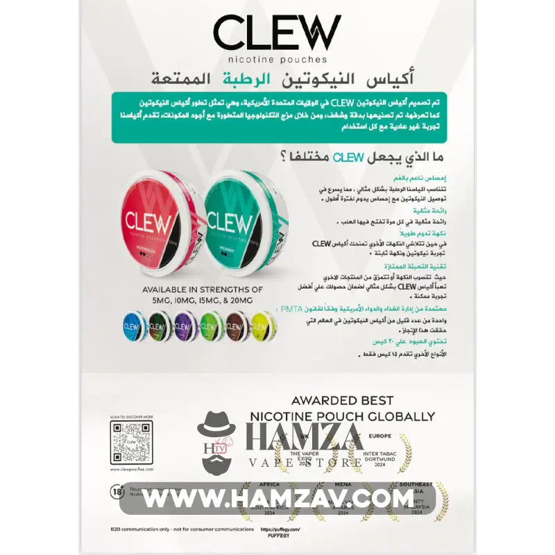 Clew Nicotine Pouches Blueberry - كلو اكياس النيكوتين الرطبة بطعم البلوبيري Disposable