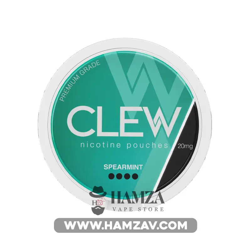 Clew Nicotine Pouches Spearmint - كلو اكياس النيكوتين الرطبة بطعم النعناع الاخضر 20mg (20 Pouches) Disposable