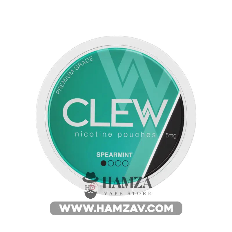 Clew Nicotine Pouches Spearmint - كلو اكياس النيكوتين الرطبة بطعم النعناع الاخضر 5mg (20 Pouches) Disposable