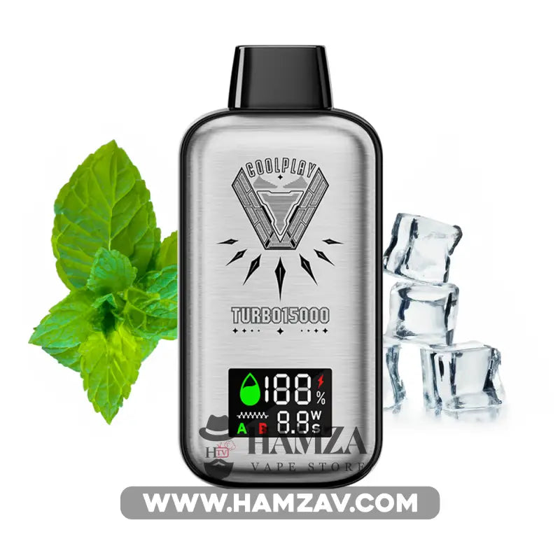Coolplay Turbo Disposable 16000 Puffs Cool Mint - كول بلاي تيربو ديسبوزابل نعناع ساقع