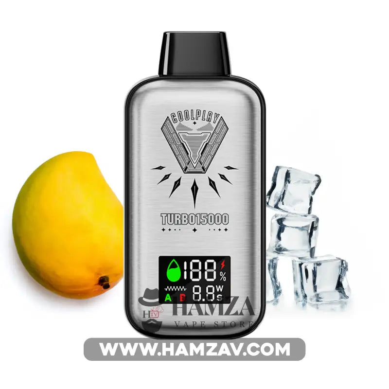 Coolplay Turbo Disposable 16000 Puffs Mango Ice - كول بلاي تيربو ديسبوزابل مانجو ساقع