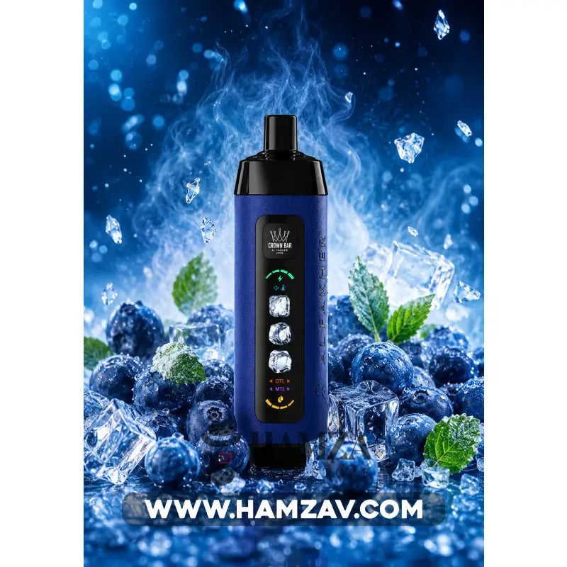 Crown Bar Al Fakher 25K Puff Ice Control Ice blue - كراون بار الفاخر 25 ألف بف أيس كنترول أيس بلو - 25000 / 5mg