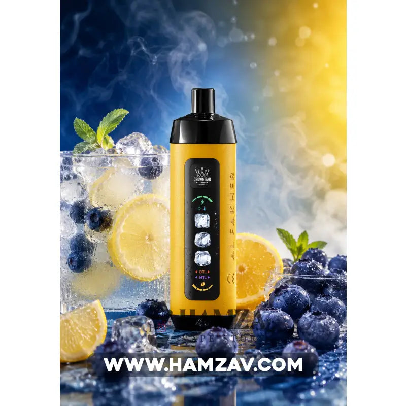 Crown Bar Al Fakher 25K Puff Ice Control Blueberry lemonade - كراون بار الفاخر 25 ألف بف أيس كنترول - 25000 / 5mg