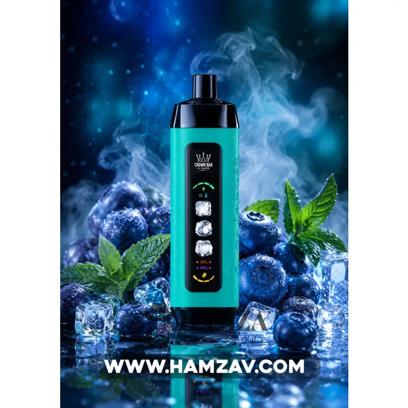 Crown Bar Al Fakher 25K Puff Ice Control Blueberry Mint - كراون بار الفاخر 25 ألف بف أيس كنترول بلوبيرى نعناع - 25000