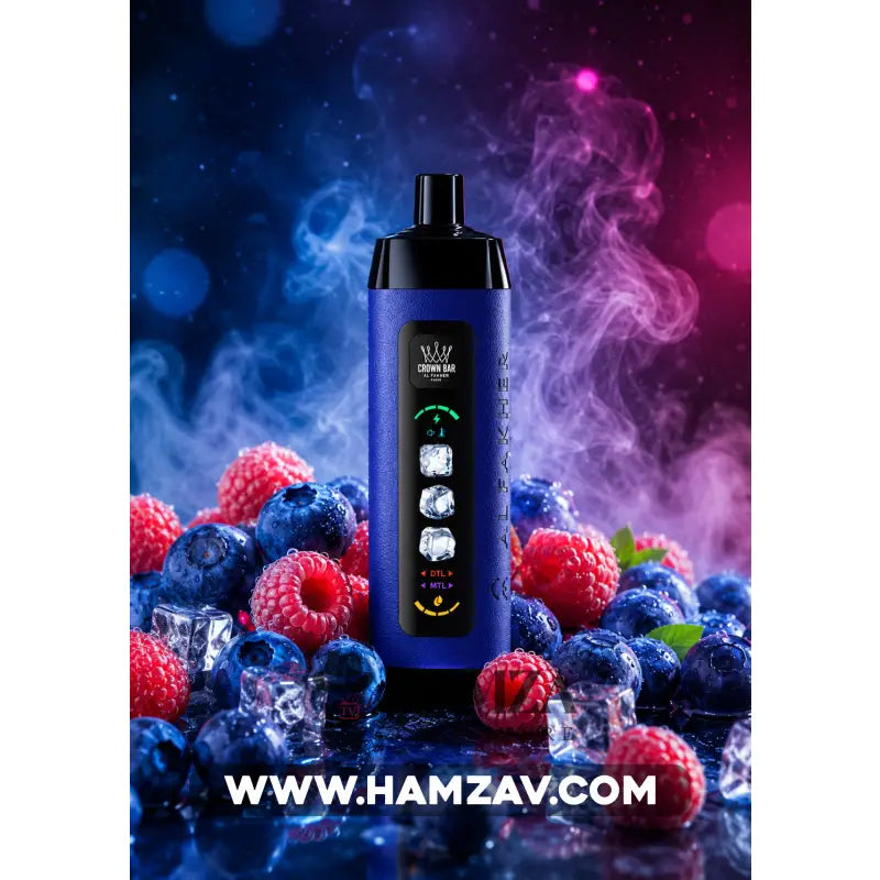 Crown Bar Al Fakher 25K Puff Ice Control Blueberry Raspberry - كراون بار الفاخر 25 ألف بف أيس كنترول بلوبيرى راسبيرى