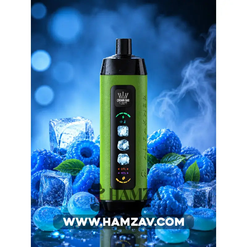 Crown Bar Al Fakher 25K Puff Ice Control Bluerazz blast - كراون بار الفاخر 25 ألف بف أيس كنترول بلو راز بلاست - 25000