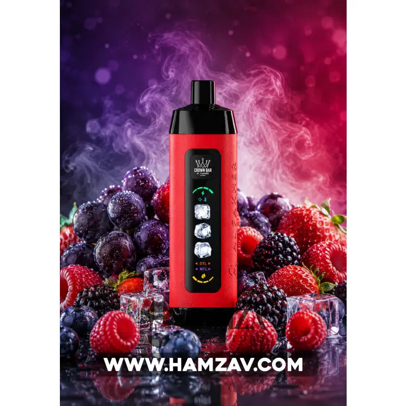 Crown Bar Al Fakher 25K Puff Ice Control Grape Berry - كراون بار الفاخر 25 ألف بف أيس كنترول عنب توت أيس - 25000 / 5mg