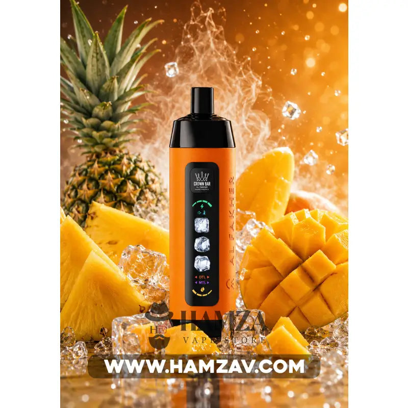Crown Bar Al Fakher 25K Puff Ice Control Mango pineapple - كراون بار الفاخر 25 ألف بف أيس كنترول مانجو أناناس - 25000