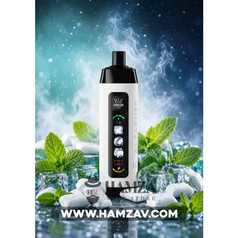 Crown Bar Al Fakher 25K Puff Ice Control Mint Gum - كراون بار الفاخر 25 ألف بف أيس كنترول لبان نعناع - 25000 / 5mg