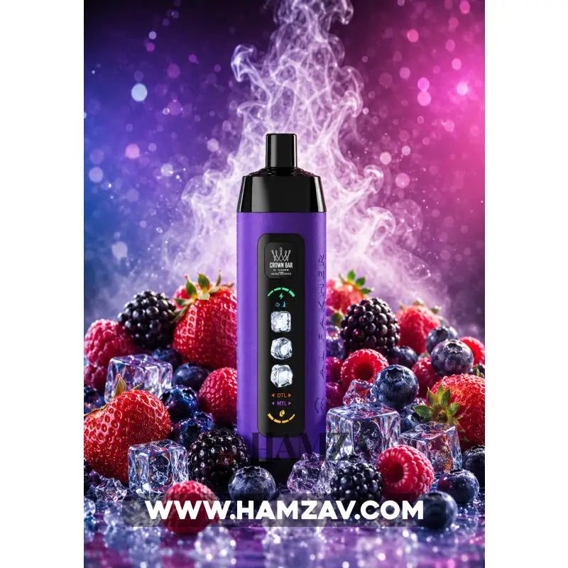 Crown Bar Al Fakher 25K Puff Ice Control Mixed Berry - كراون بار الفاخر 25 ألف بف أيس كنترول ميكس توت - 25000 / 5mg