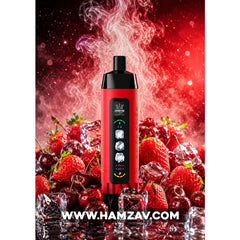 Crown Bar Al Fakher 25K Puff Ice Control Strawberry cherry - كراون بار الفاخر 25 ألف بف أيس كنترول فراولة شيرى - 25000