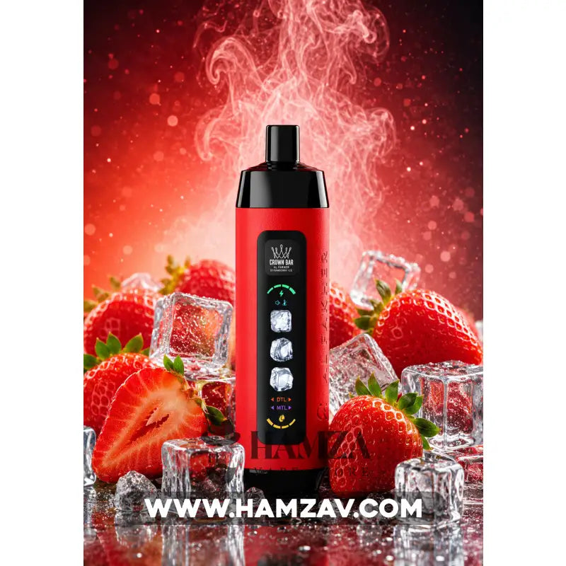 Crown Bar Al Fakher 25K Puff Ice Control Strawberry Punch - كراون بار الفاخر 25 ألف بف أيس كنترول فراولة - 25000 / 5mg