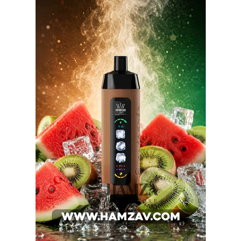 Crown Bar Al Fakher 25K Puff Ice Control Watermelon Kiwi - كراون بار الفاخر 25 ألف بف أيس كنترول بطيخ كيوى - 25000