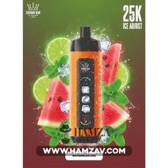 Crown Bar Al Fakher 25K Puff Ice Control Watermelon Lime - كراون بار الفاخر 25 ألف بف أيس كنترول ليمون بطيخ 25000 / 5mg