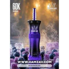 Crown Bar Al Fakher E Hose 60K Blue Razz Blast - كراون بار الفاخر إى هوز 60 ألف بف بلو راز بلاست - 60000 / 5mg